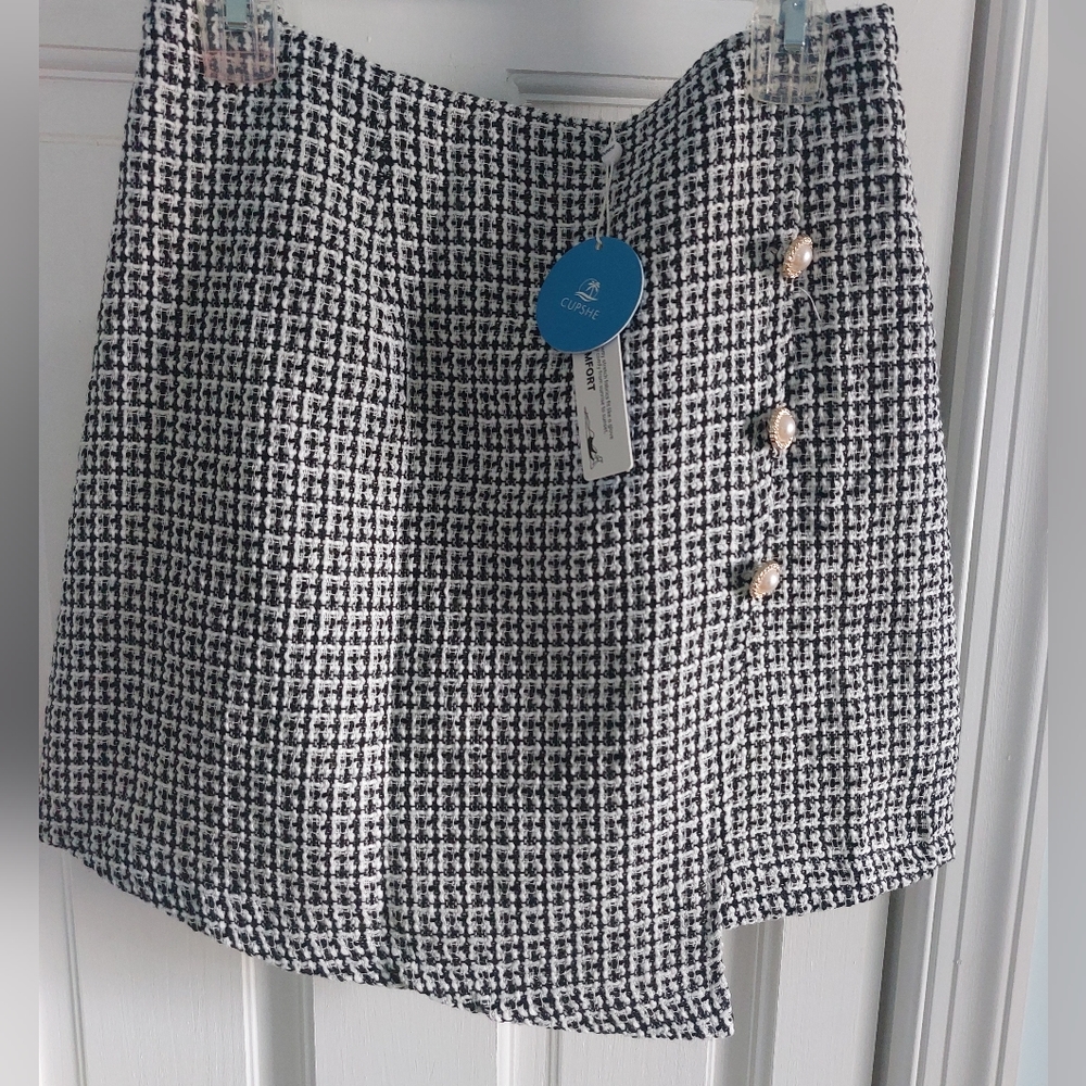 NWT Cupshe Houndstooth Skirt Small